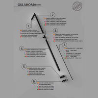 IMEX Doccia in acciaio 316 nera opaca con diffusore anticalcare e rubinetto monoforo modello OKLAHOMA