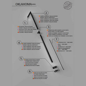 IMEX Doccia in acciaio 316 nera opaca con diffusore anticalcare e rubinetto monoforo modello OKLAHOMA