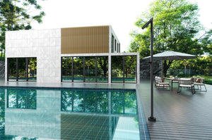 IMEX Doccia in acciaio 316 nera opaca con diffusore anticalcare e rubinetto monoforo modello OKLAHOMA