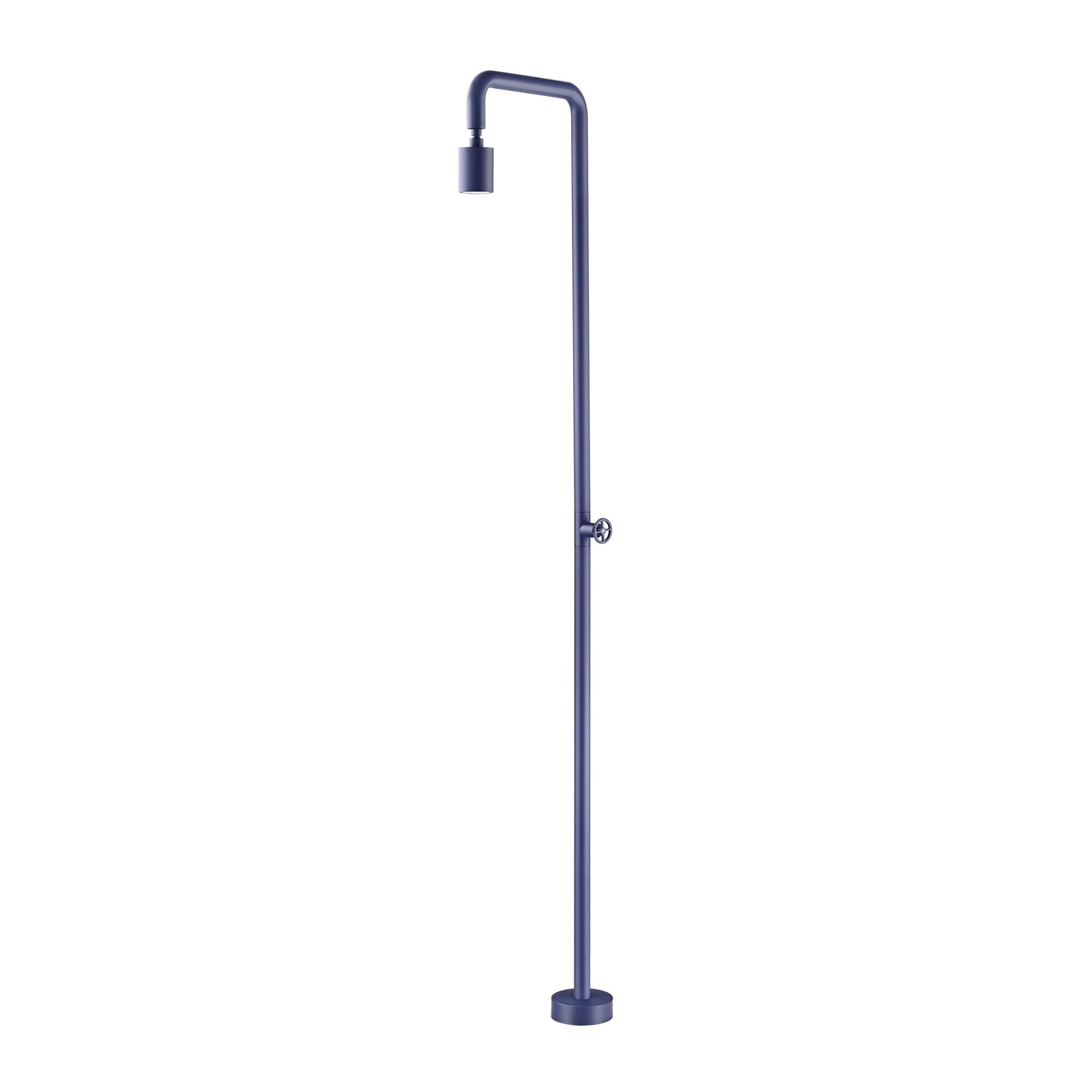 IMEX Doccia piscina in acciaio 316 anticorrosione blu oceano con diffusore orientabile e rubinetto monoforo - modello POOL