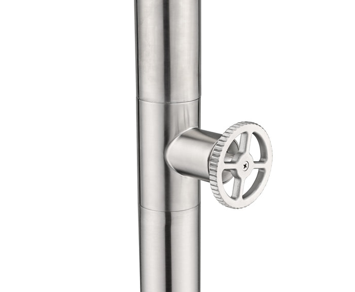 IMEX Doccia piscina in acciaio 316 design raffinato resistente alla corrosione con rubinetto monoforo e diffusore orientabile - Modello POOL