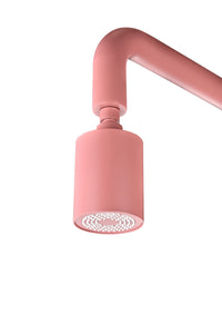 IMEX Doccia piscina rosa corallo in acciaio 316 con diffusore orientabile e rubinetto monoforo modello GPP001-ACL alta qualita anticorrosione per uso esterno