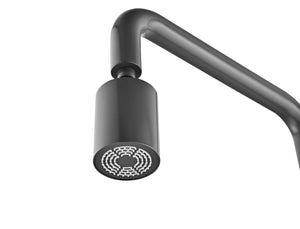 IMEX Doccia piscina grigia in acciaio 316 con diffusore orientabile anticalcare e rubinetto monoforo Codice IMEX-GPP001-AGCB