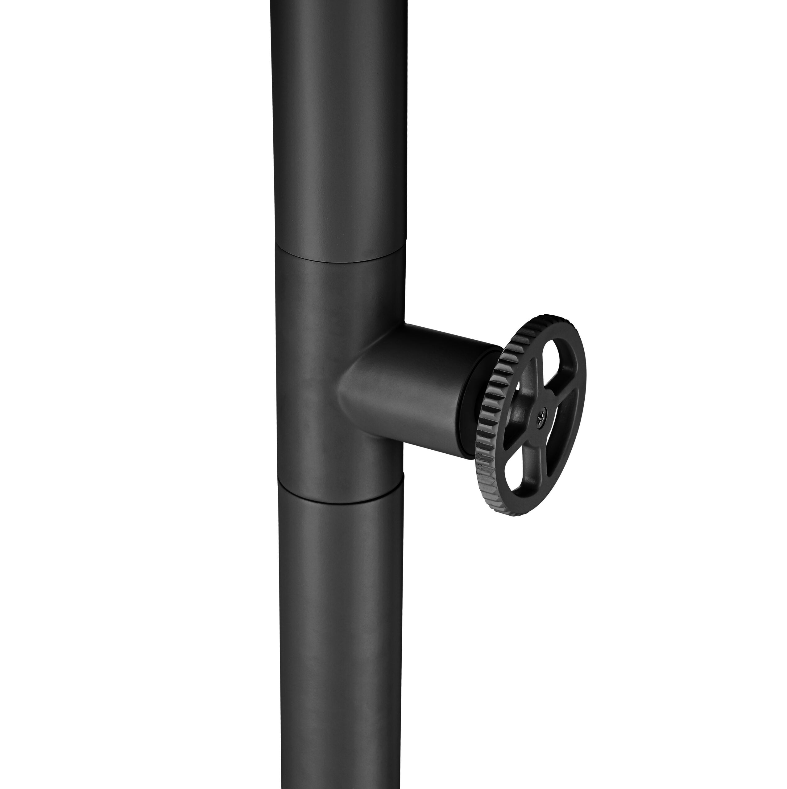 IMEX Doccia piscina nera in acciaio 316 con diffusore orientabile e rubinetto monoforo modello POOL