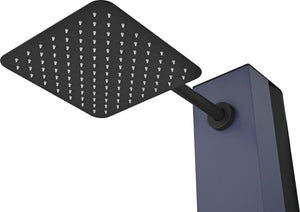 IMEX Doccia piscina in acciaio 316 blu oceano e nero opaco con serbatoio da 39 litri e diffusore anticalcare PHOENIX