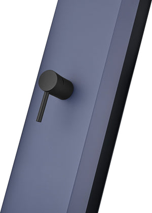 IMEX Doccia piscina in acciaio 316 blu oceano e nero opaco con serbatoio da 39 litri e diffusore anticalcare PHOENIX