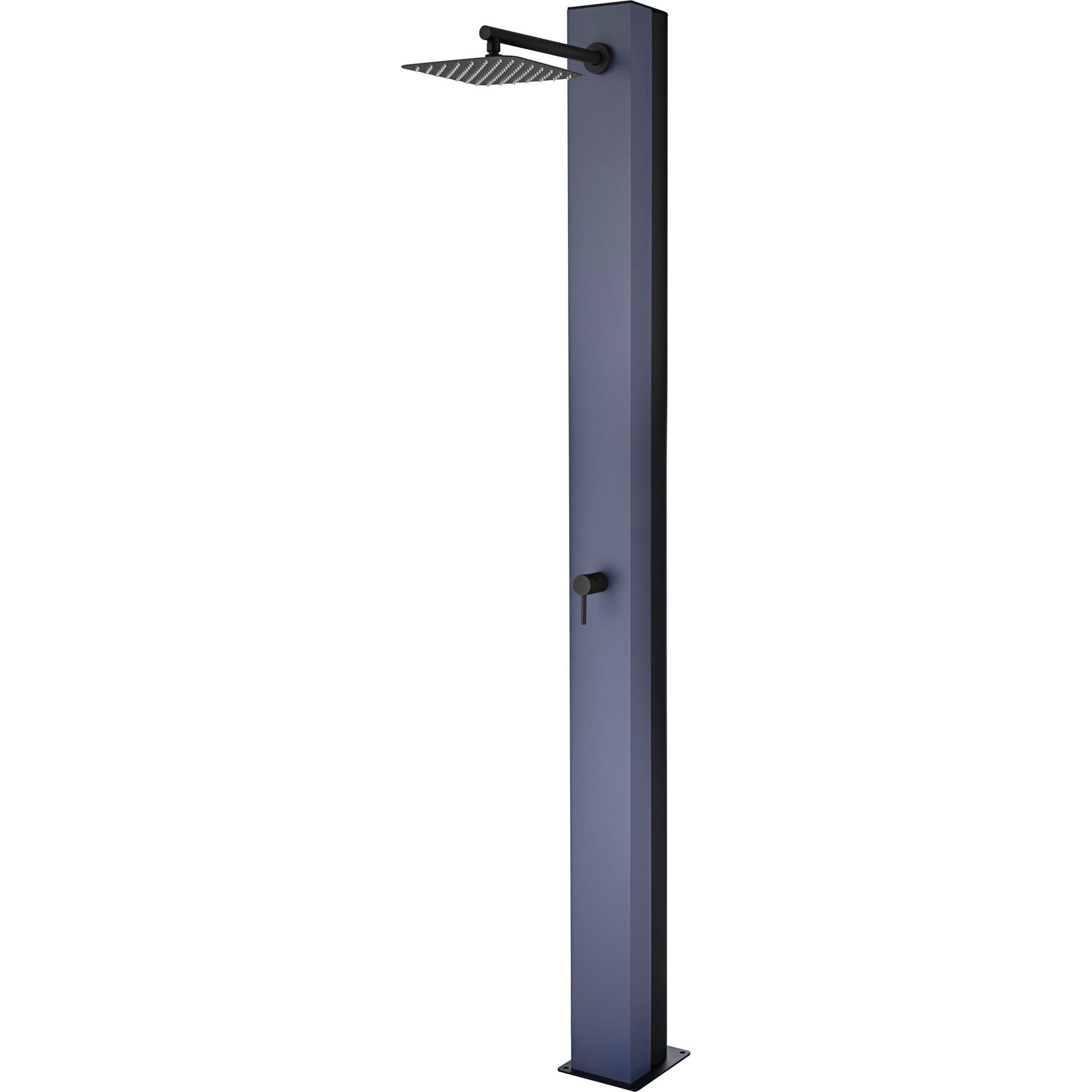 IMEX Doccia piscina in acciaio 316 blu oceano e nero opaco con serbatoio da 39 litri e diffusore anticalcare PHOENIX
