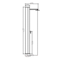 IMEX Doccia piscina in acciaio 316 blu oceano e nero opaco con serbatoio da 39 litri e diffusore anticalcare PHOENIX