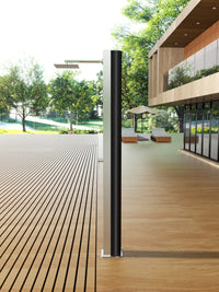 IMEX Doccia piscina in acciaio 316 grigio con rubinetto monovia e diffusore quadrato anticalcare PHOENIX