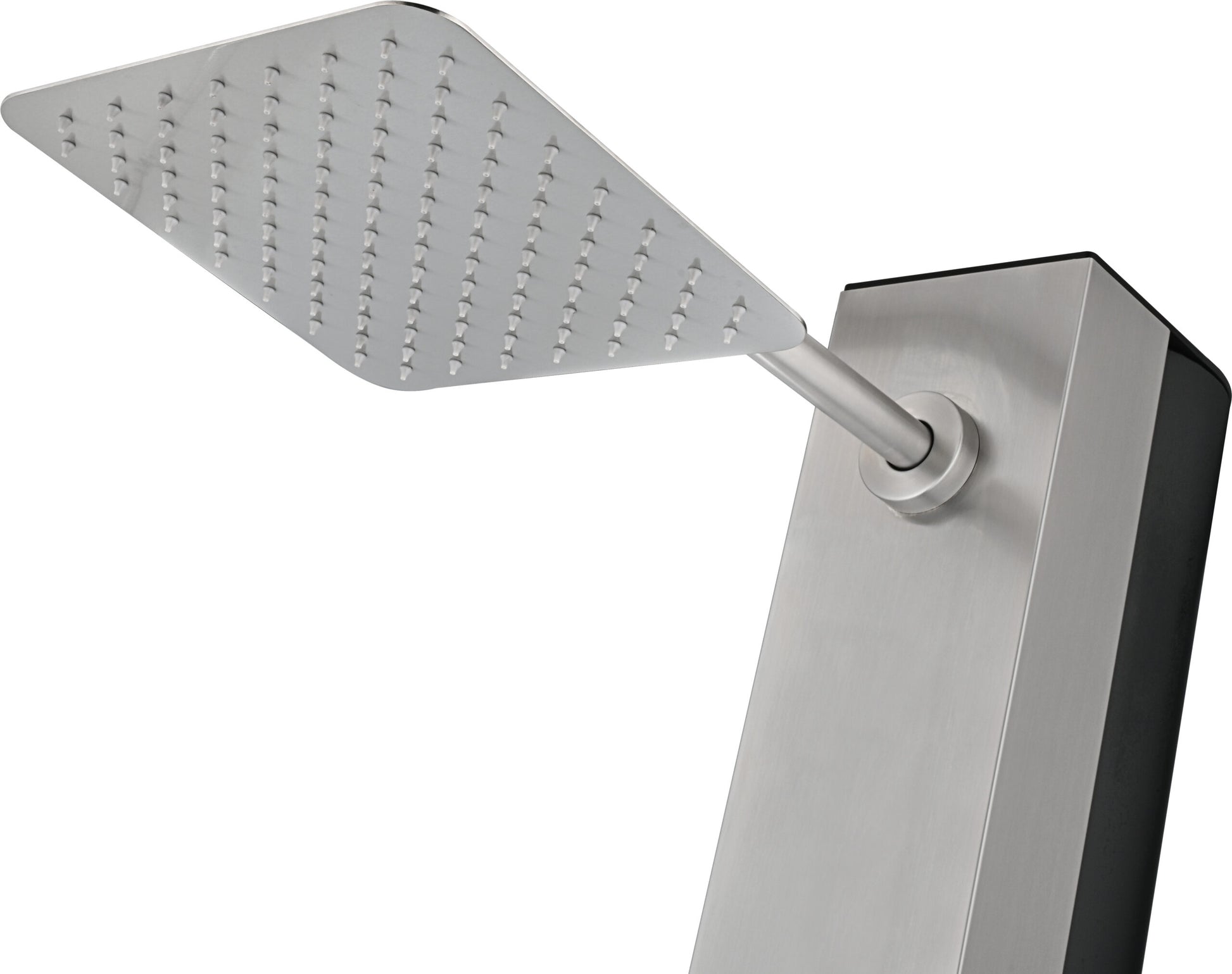 IMEX Doccia piscina in acciaio 316 grigio con rubinetto monovia e diffusore quadrato anticalcare PHOENIX