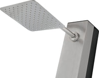 IMEX Doccia piscina in acciaio 316 grigio con rubinetto monovia e diffusore quadrato anticalcare PHOENIX