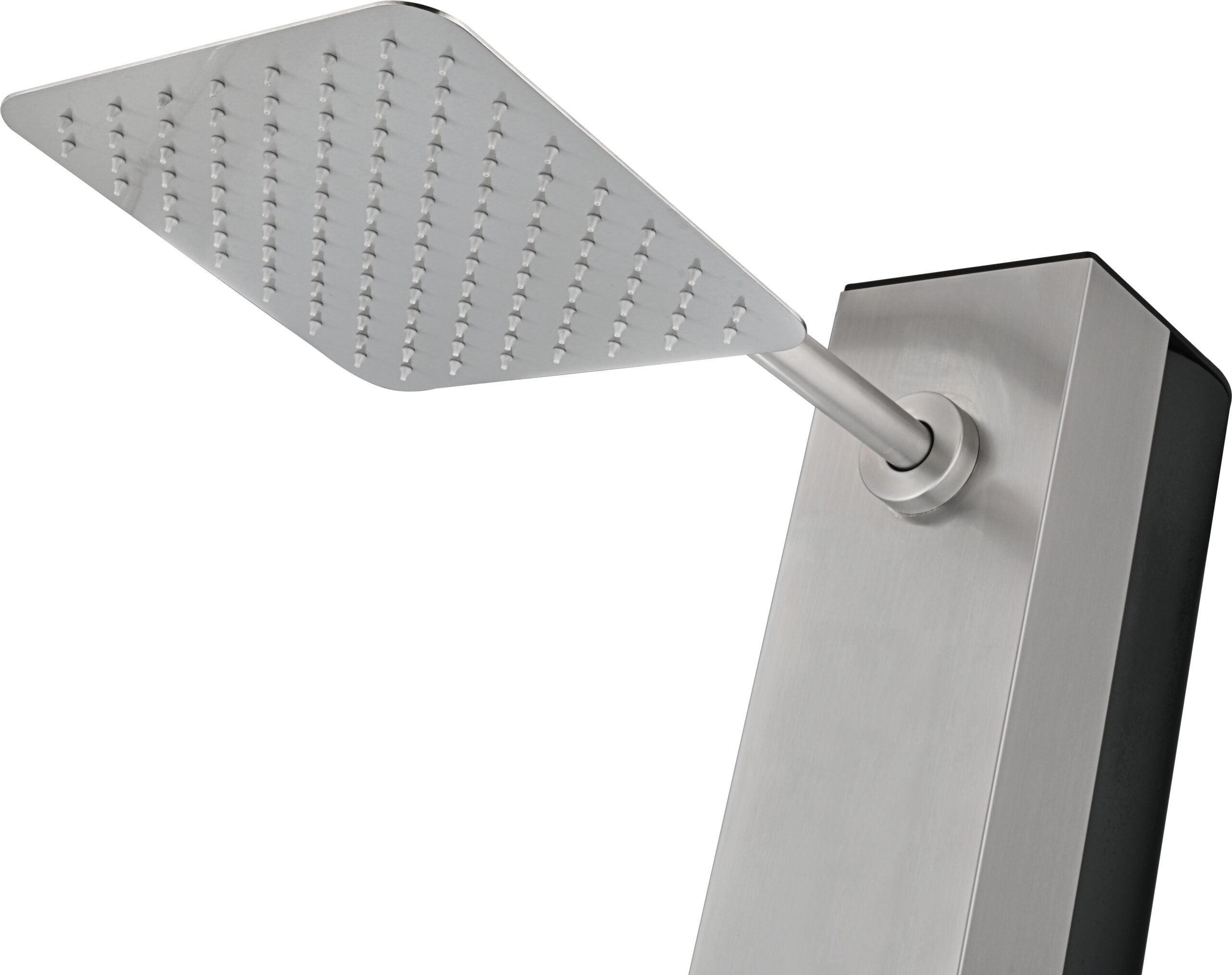 IMEX Doccia piscina in acciaio 316 grigio con rubinetto monovia e diffusore quadrato anticalcare PHOENIX