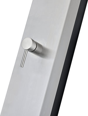 IMEX Doccia piscina in acciaio 316 grigio con rubinetto monovia e diffusore quadrato anticalcare PHOENIX