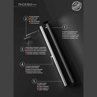 IMEX Doccia piscina in acciaio 316 grigio con rubinetto monovia e diffusore quadrato anticalcare PHOENIX