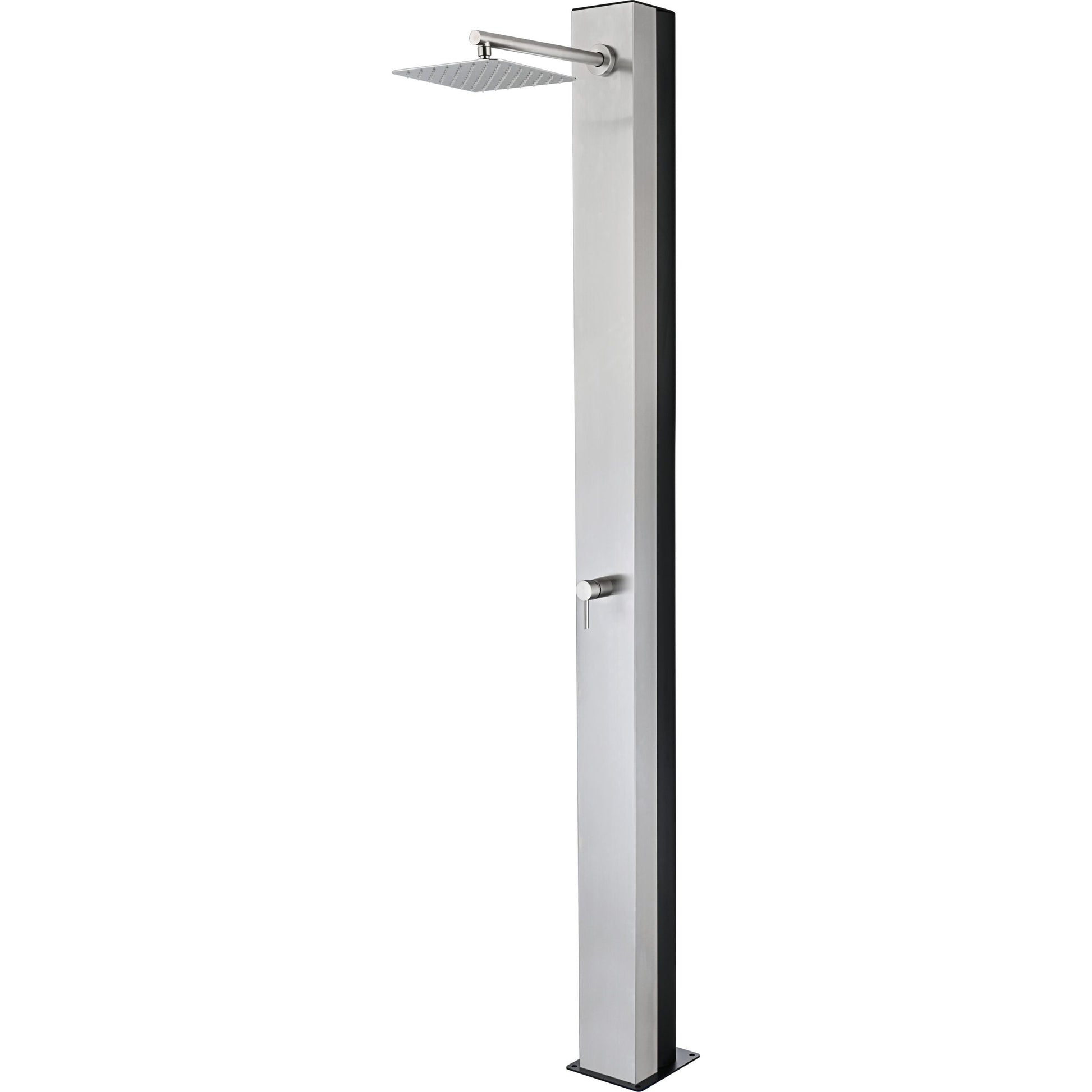 IMEX Doccia piscina in acciaio 316 grigio con rubinetto monovia e diffusore quadrato anticalcare PHOENIX