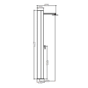 IMEX Doccia piscina in acciaio 316 grigio con rubinetto monovia e diffusore quadrato anticalcare PHOENIX
