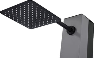 IMEX Doccia piscina in acciaio 316 grigio cobalto e nero opaco con rubinetto monovia e diffusore anticalcare PHOENIX