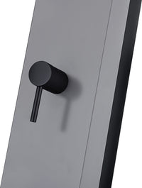 IMEX Doccia piscina in acciaio 316 grigio cobalto e nero opaco con rubinetto monovia e diffusore anticalcare PHOENIX