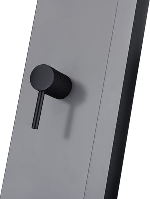 IMEX Doccia piscina in acciaio 316 grigio cobalto e nero opaco con rubinetto monovia e diffusore anticalcare PHOENIX