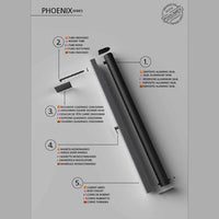 IMEX Doccia piscina in acciaio 316 grigio cobalto e nero opaco con rubinetto monovia e diffusore anticalcare PHOENIX