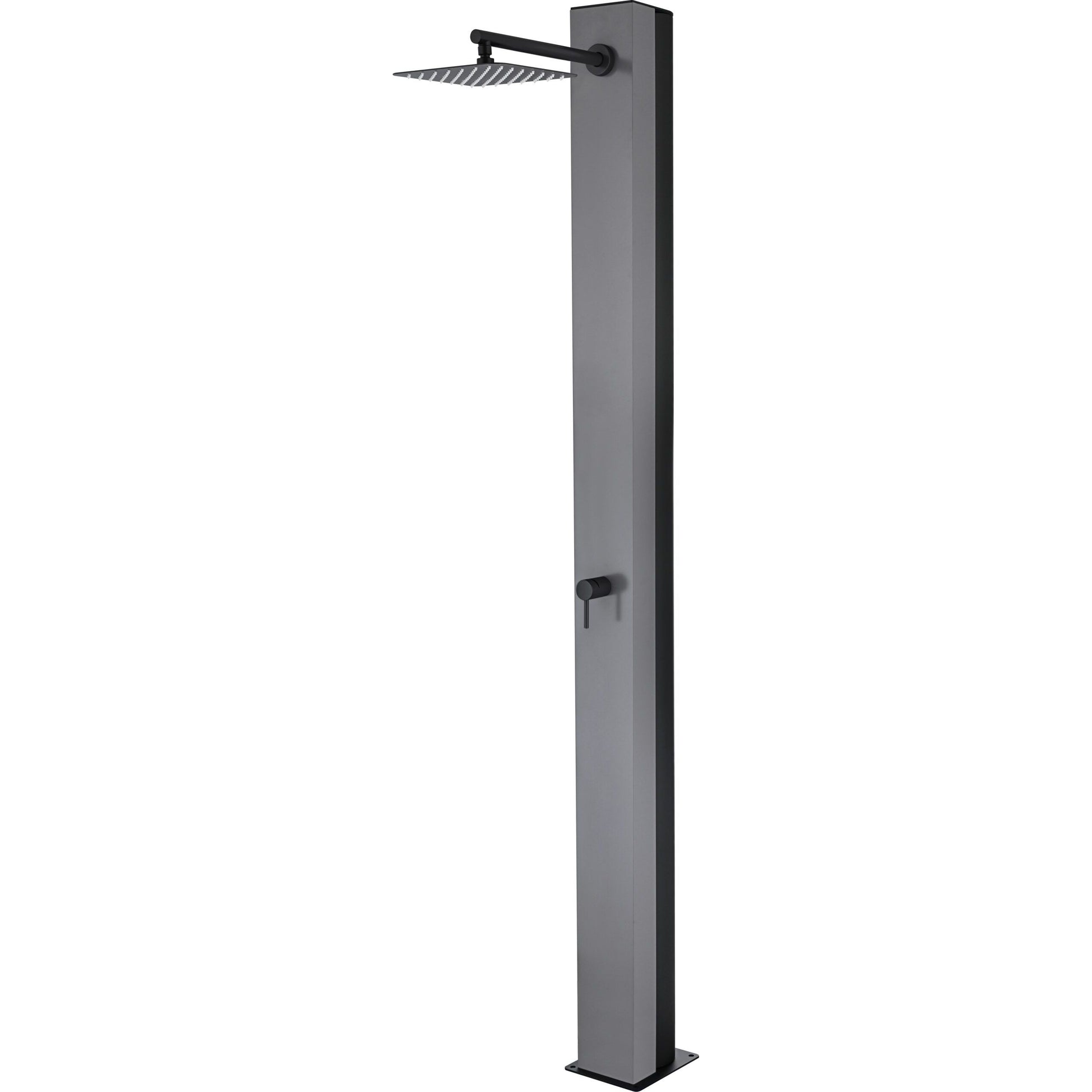 IMEX Doccia piscina in acciaio 316 grigio cobalto e nero opaco con rubinetto monovia e diffusore anticalcare PHOENIX