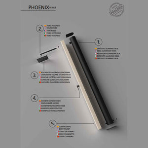 IMEX Doccia solare da piscina in acciaio S316 color beige con serbatoio in alluminio da 39 litri e diffusore anticalcare modello Alaska