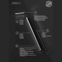 IMEX Doccia da piscina in acciaio 316 con luce SENSE rubinetto monoforo a 2 vie diffusore anticalcare ideale per esterno modello IMEX-GPS016-AC