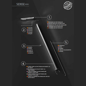 IMEX Doccia da piscina in acciaio 316 con luce SENSE rubinetto monoforo a 2 vie diffusore anticalcare ideale per esterno modello IMEX-GPS016-AC