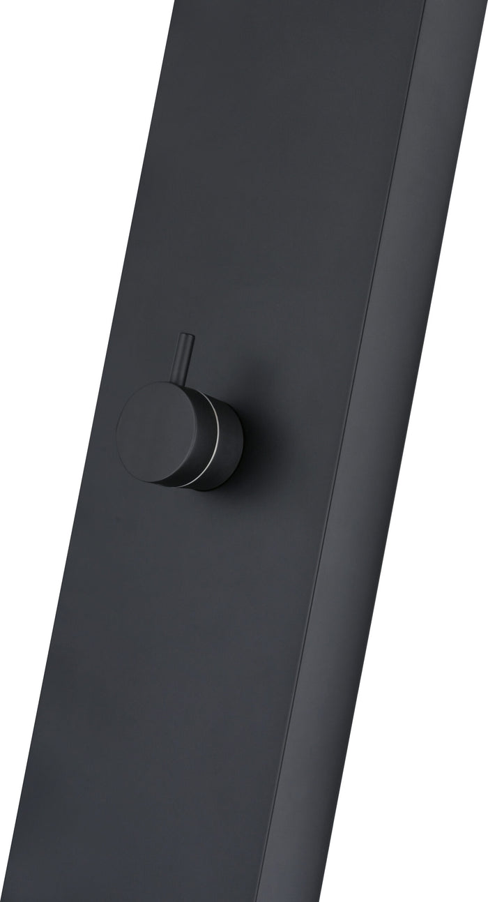 IMEX Doccia per piscine in acciaio 316 nera con illuminazione a LED e sistema anticalcare SENSE