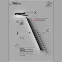 IMEX Doccia per piscine in acciaio 316 nera con illuminazione a LED e sistema anticalcare SENSE