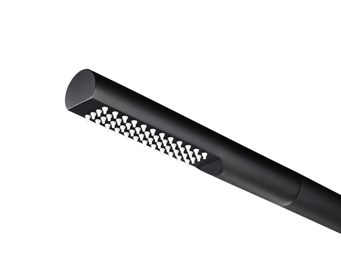 IMEX Doccia in acciaio inox 316 nera per piscina con diffusore anticalcare e rubinetto monoforo TEXAS