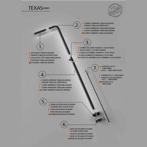 IMEX Doccia in acciaio inox 316 nera per piscina con diffusore anticalcare e rubinetto monoforo TEXAS