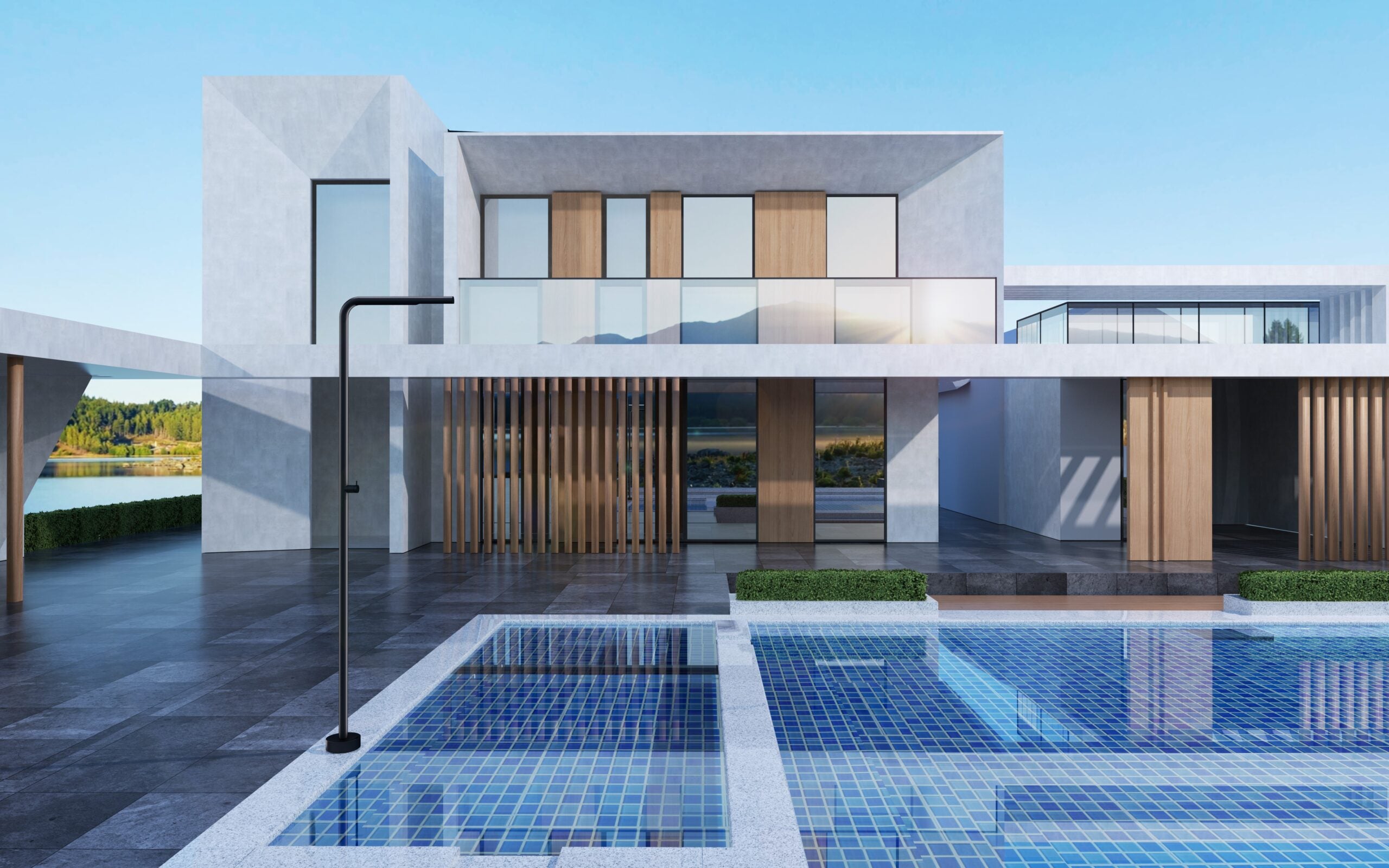 IMEX Doccia in acciaio inox 316 nera per piscina con diffusore anticalcare e rubinetto monoforo TEXAS