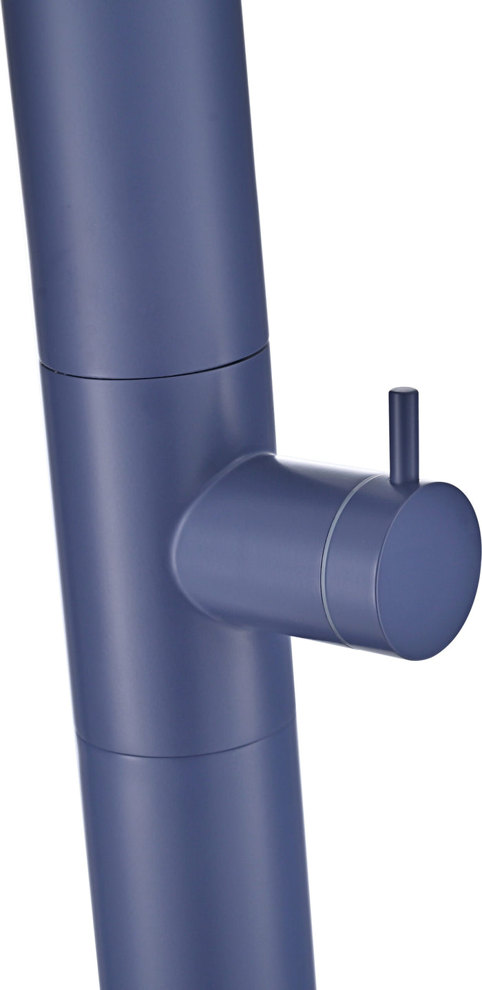 IMEX Doccia piscina in acciaio 316 blu oceano con rubinetto monoforo e sistema anticalcare modello UTAH