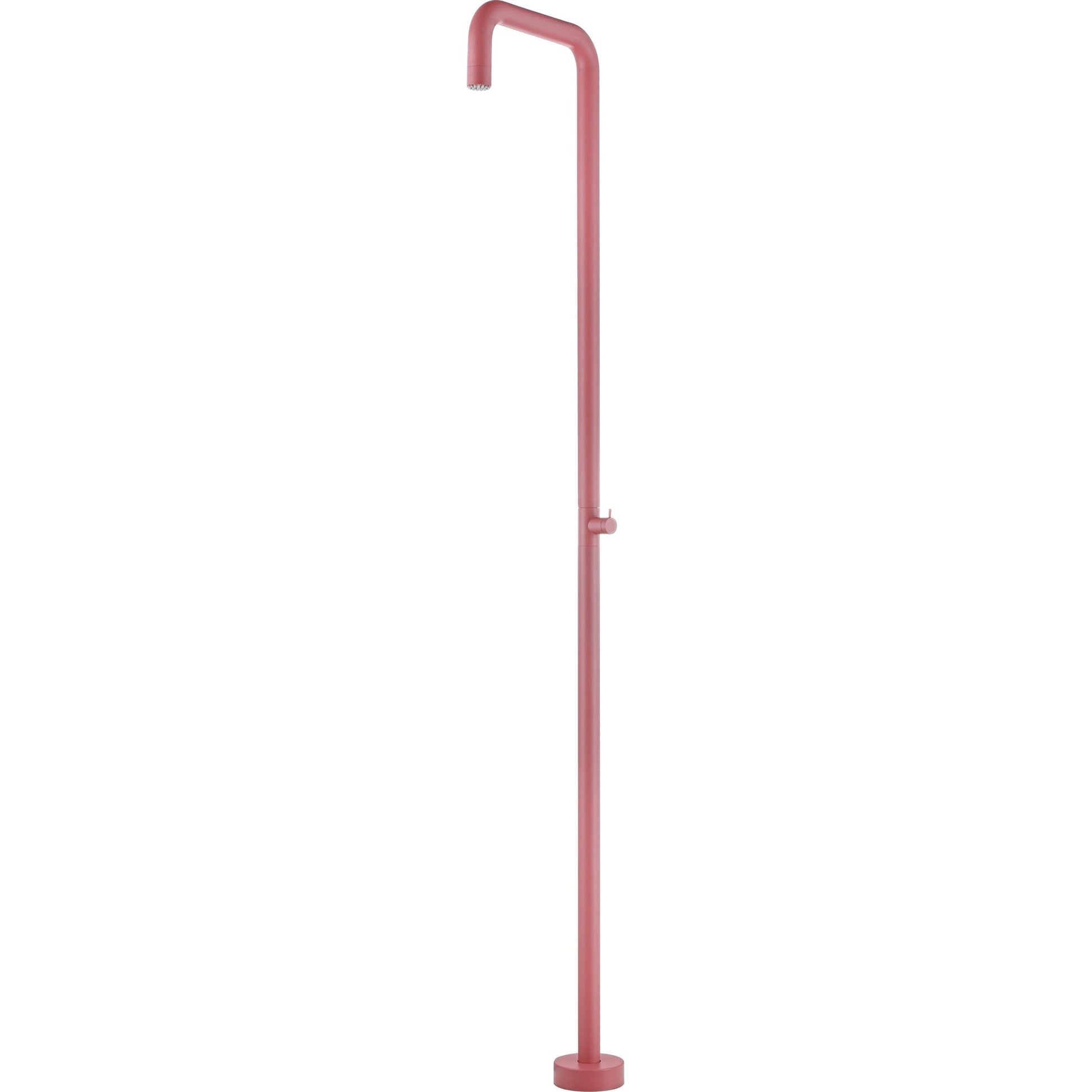 IMEX Doccia piscina in acciaio 316 rosa con diffusore anticalcare Ø50 mm e rubinetto monoforo modello UTAH