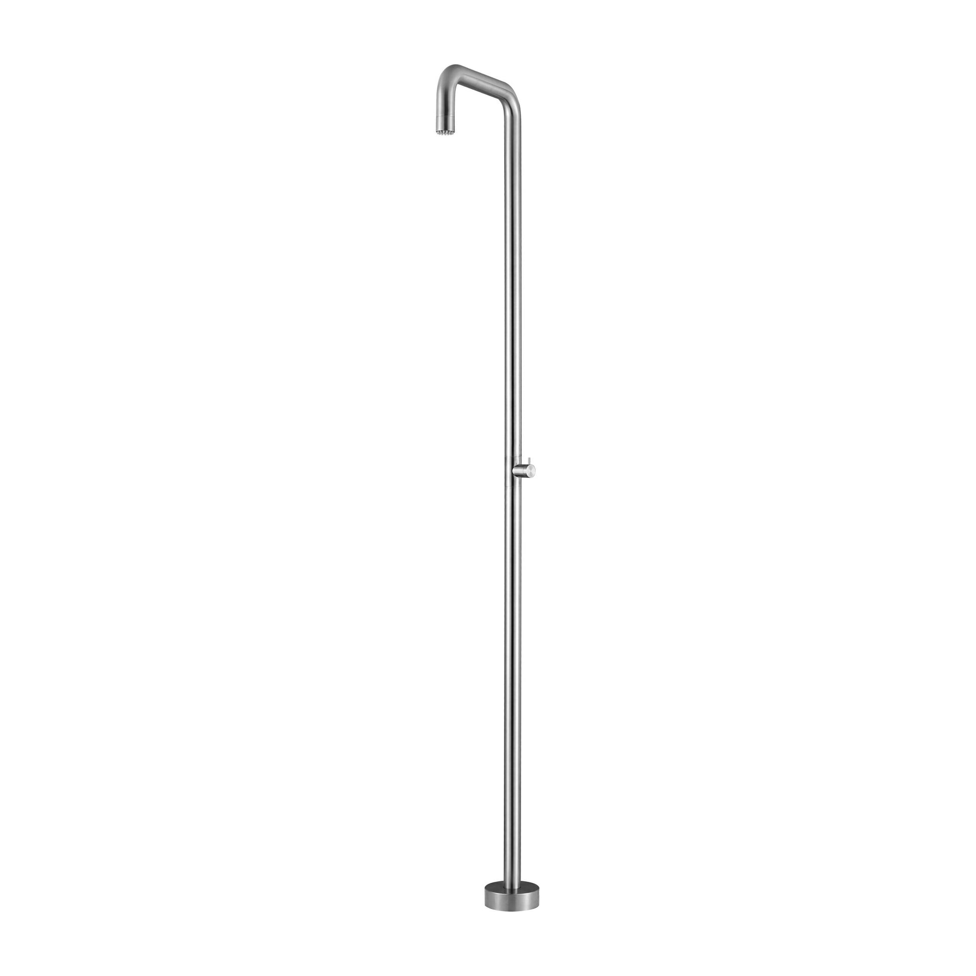 IMEX Doccia Piscina in Acciaio 316 Diffusore Anticalcare Ø50mm Rubinetto Monoforo Base Decorativa Ø160mm - Modello UTAH