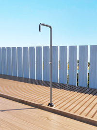 IMEX Doccia piscina in acciaio S316 grigio cobalto con diffusore anticalcare e rubinetto monoforo modello UTAH