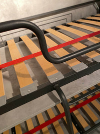 Letto singolo a scomparsa Kando con divano bianco frassino, verde