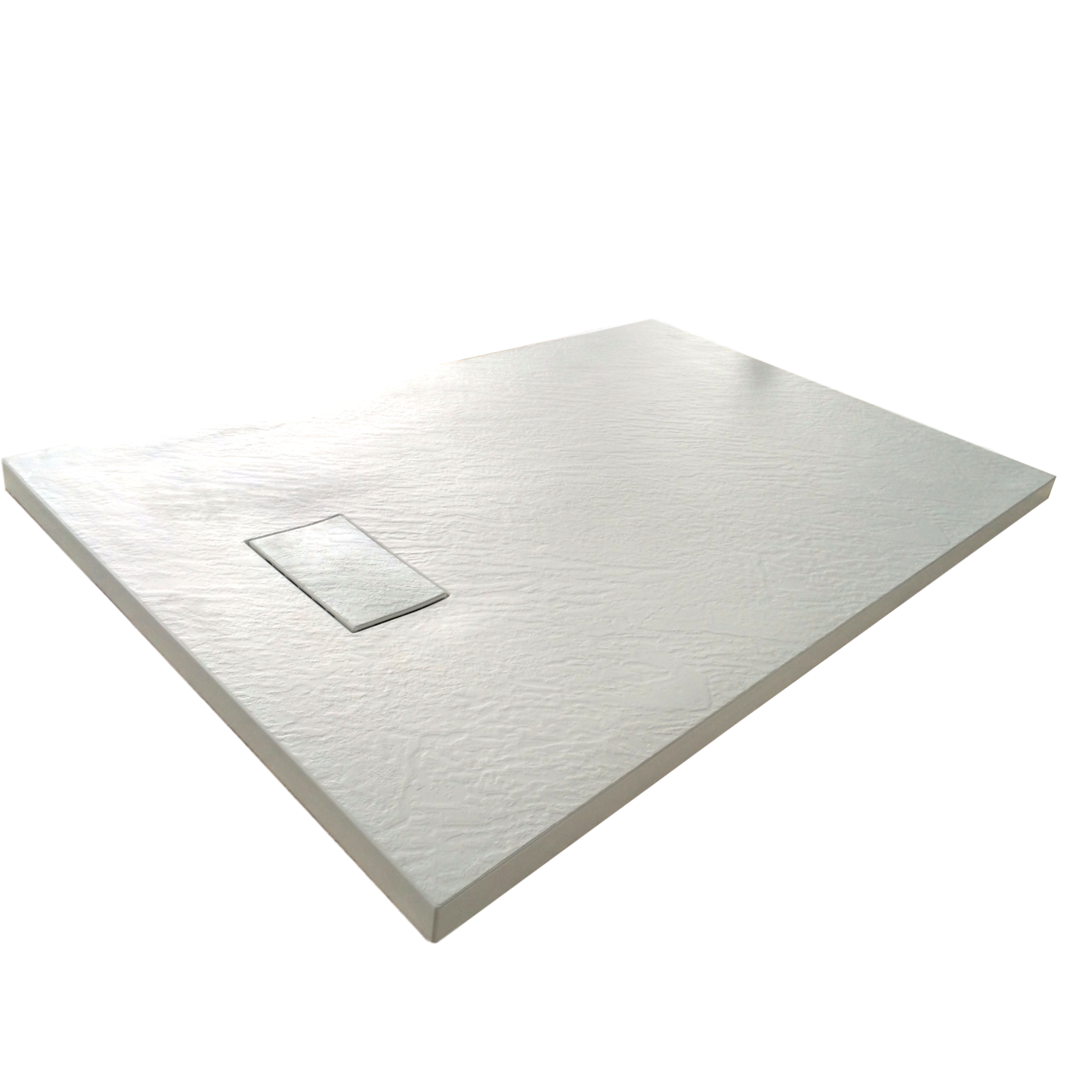 Piatto Doccia In SMC Vetroresina Effetto Pietra H 2,6 Cm Con Piletta Di Scarico Inclusa 70-120 Bianco