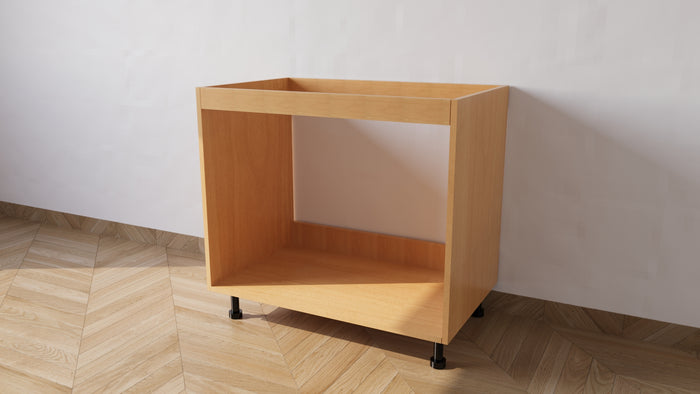 Base per lavello d’appoggio spedizione in kit Lunghezza 80 Profondità 55 Altezza 72 esclusi piedini Altezza piedini 10 cm in colore faggio