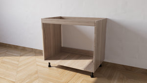 Base per lavello d’appoggio spedizione in kit Lunghezza 90 Profondità 55 Altezza 72 esclusi piedini Altezza piedini 10 cm in colore olmo