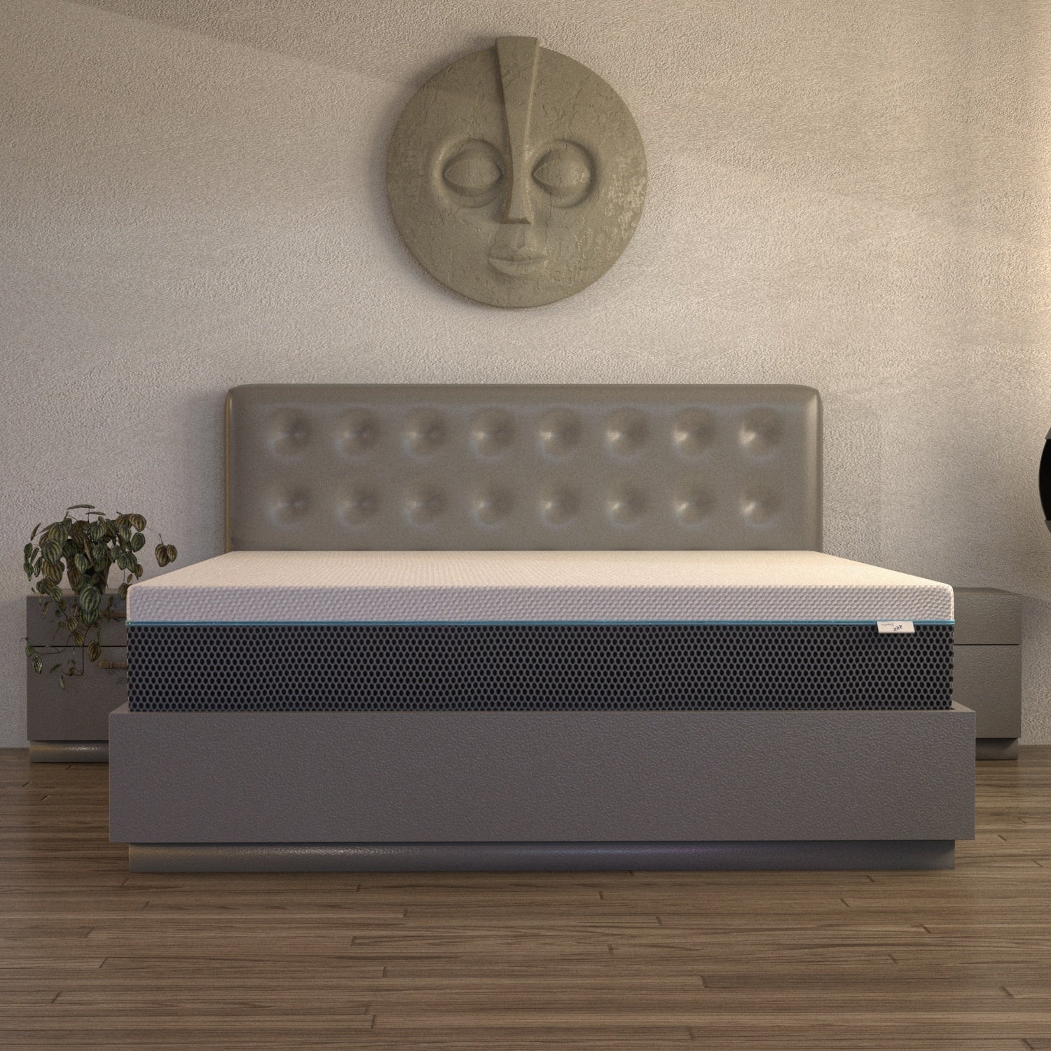 Materasso singolo Memory Foam 90x200; bio adap con effetto massaggio a due strati; ortopedico "VISIR"