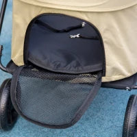 Passeggino per Cani Taglia Piccola con Tettuccio Regolabile e 2 Guinzagli, 81x68x98.5 cm, Nero e Khaki