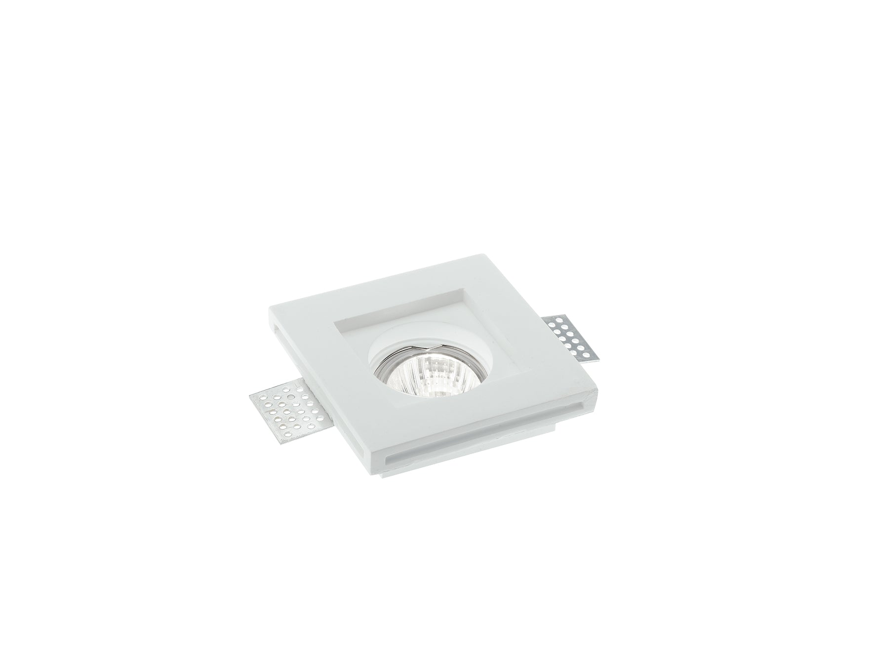 Incasso SPIRIT quadrato in gesso bianco verniciabile xx3 cm.. (1xGU10)
