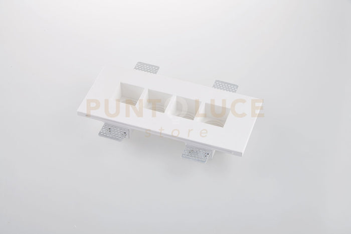 INCASSO HIVE BIANCO 4 LUCI ATTACCO GU10 MINI 27X12X4,5CM IN GESSO VERNICIABILE