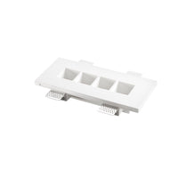 INCASSO HIVE BIANCO 4 LUCI ATTACCO GU10 MINI 27X12X4,5CM IN GESSO VERNICIABILE