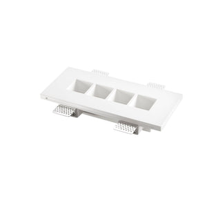 INCASSO HIVE BIANCO 4 LUCI ATTACCO GU10 MINI 27X12X4,5CM IN GESSO VERNICIABILE