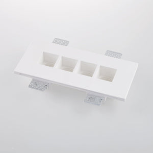 INCASSO HIVE BIANCO 4 LUCI ATTACCO GU10 MINI 27X12X4,5CM IN GESSO VERNICIABILE