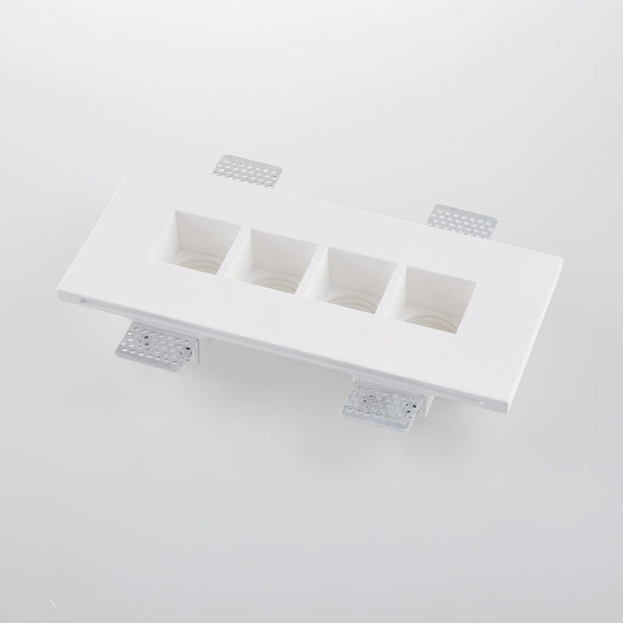 INCASSO HIVE BIANCO 4 LUCI ATTACCO GU10 MINI 27X12X4,5CM IN GESSO VERNICIABILE