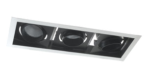 INCASSO LED APOLLO NERO 90W 8700LM 3000K ORIENTABILE 51,3X18,8X7,7CM